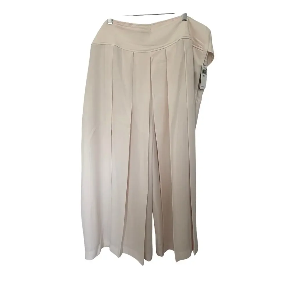 Lauren Ralph Lauren (22W) Cream Layered Palazzo Culotte Wide Leg Pants NWT